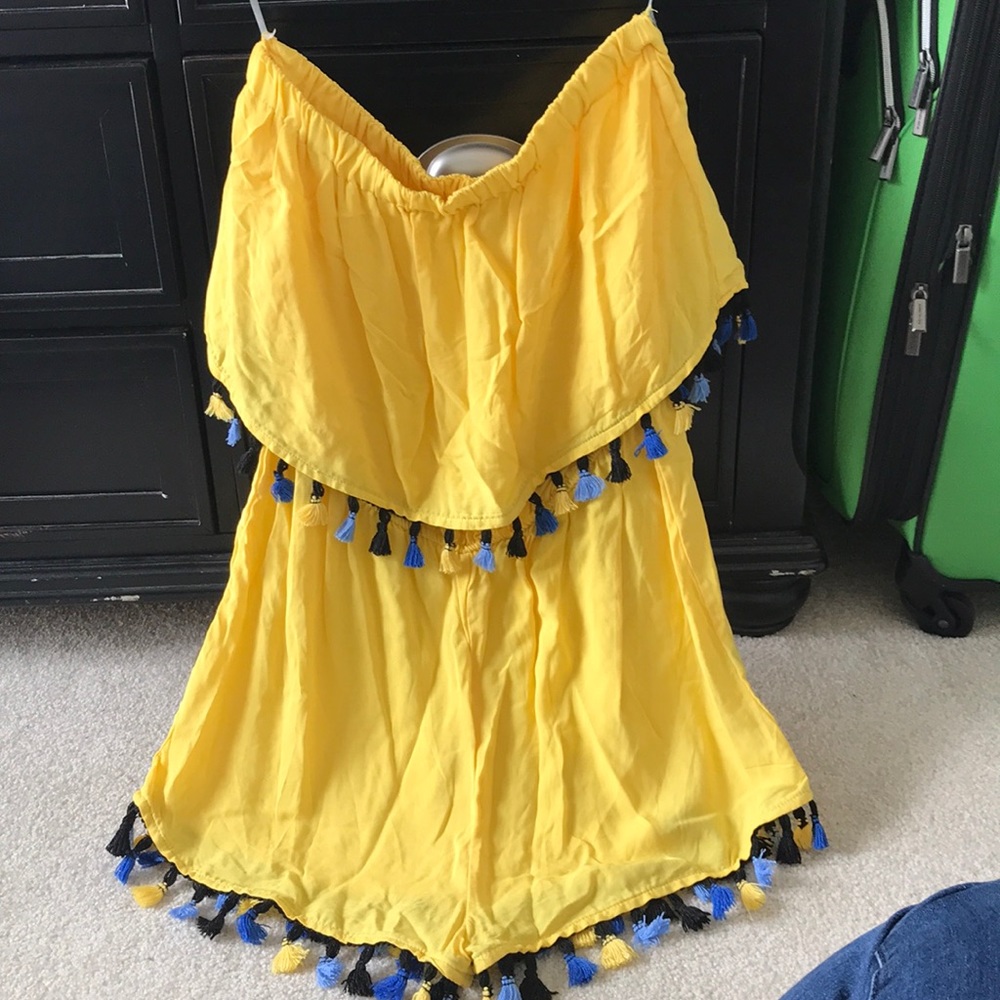 Strapless Yellow Romper